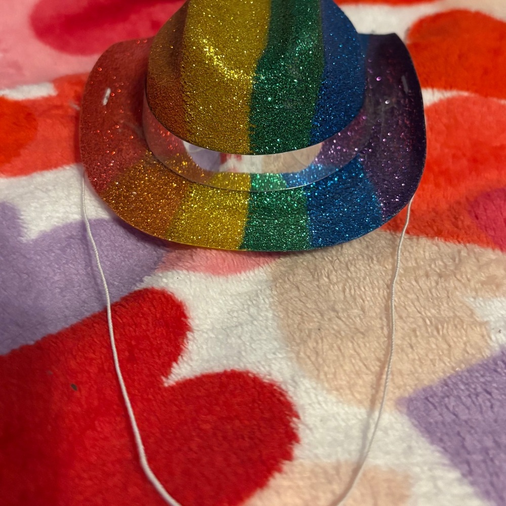 Glittery Rainbow Cowboy Hat